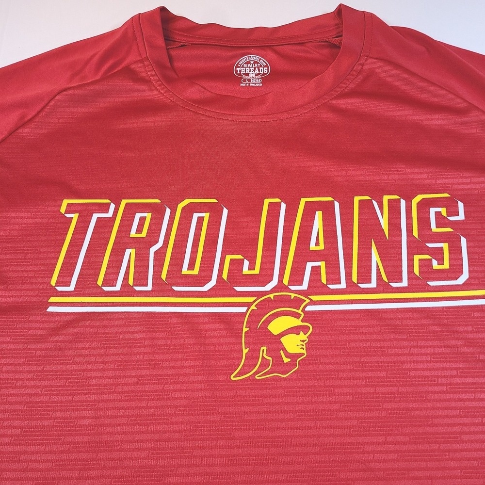Trojans‎ T Shirt Athletic Red Short Sleeve Graphic Tee